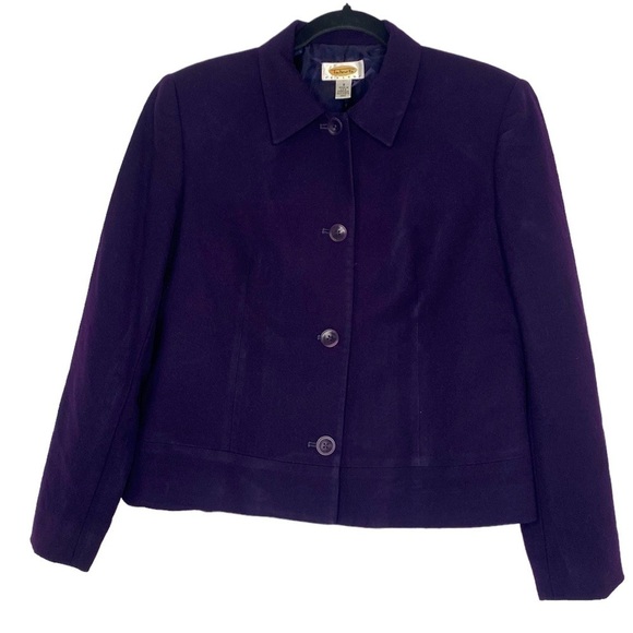 TALBOTS PURPLE WOOL SUIT JACKET SIZE 8P - Picture 1 of 6
